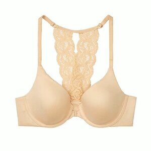 38DDD Victoria Secret BODY BY VICTORIA Lined full bra Front Close Racerback crea